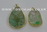 NGP3931 30*45mm - 40*60mm freeform green gemstone pendants