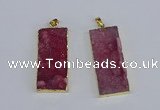 NGP3955 20*50mm - 25*45mm rectangle druzy agate gemstone pendants