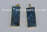 NGP3956 20*50mm - 25*45mm rectangle druzy agate gemstone pendants