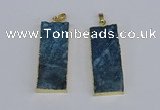 NGP3956 20*50mm - 25*45mm rectangle druzy agate gemstone pendants