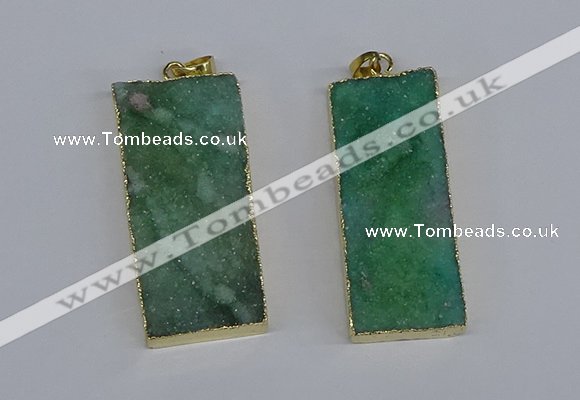 NGP3957 20*50mm - 25*45mm rectangle druzy agate gemstone pendants