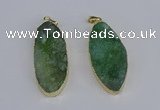 NGP3967 22*45mm - 25*50mm oval druzy agate pendants wholesale