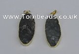 NGP3969 22*45mm - 25*50mm oval druzy agate pendants wholesale