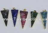 NGP3990 20*48mm - 25*50mm triangle druzy agate pendants wholesale