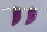 NGP4003 15*30mm - 16*35mm horn druzy quartz gemstone pendants