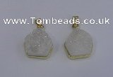 NGP4008 15*16mm freeform druzy quartz gemstone pendants