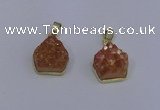 NGP4010 15*16mm freeform druzy quartz gemstone pendants