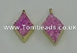 NGP4076 25*35mm - 28*40mm diamond druzy quartz pendants