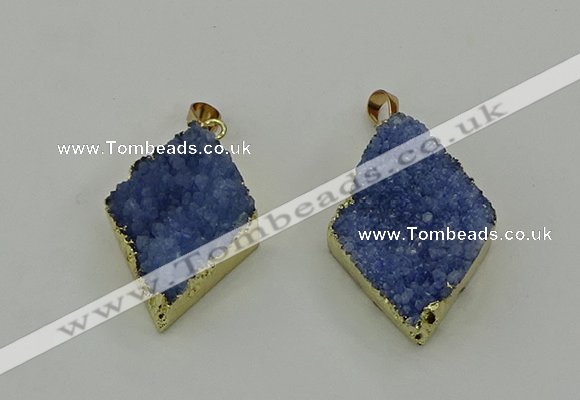 NGP4078 25*35mm - 28*40mm diamond druzy quartz pendants