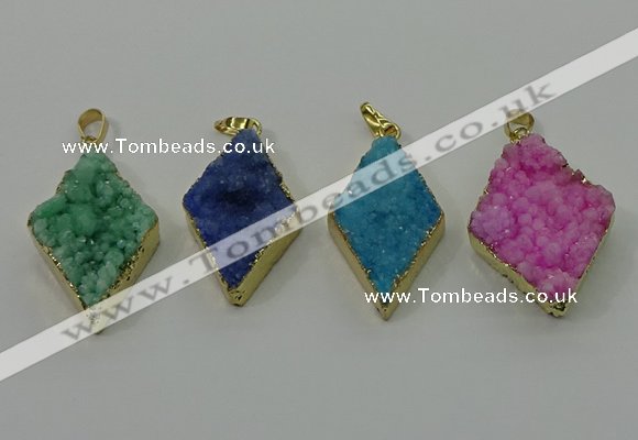 NGP4080 25*35mm - 28*40mm diamond druzy quartz pendants