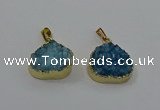 NGP4085 18*22mm - 20*24mm flat teardrop druzy quartz pendants