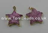 NGP4093 30*32mm - 32*35mm star druzy quartz pendants wholesale