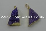 NGP4102 22*35mm - 24*40mm triangle druzy quartz pendants wholesale