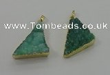 NGP4105 22*35mm - 24*40mm triangle druzy quartz pendants wholesale