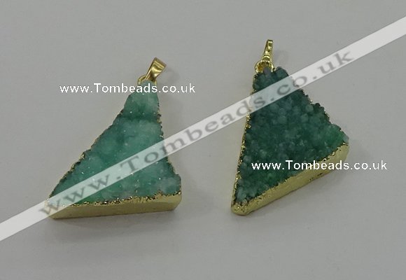 NGP4105 22*35mm - 24*40mm triangle druzy quartz pendants wholesale