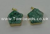 NGP4116 28*28mm - 30*30mm pentagon druzy quartz pendants wholesale