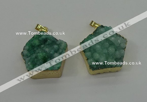 NGP4116 28*28mm - 30*30mm pentagon druzy quartz pendants wholesale