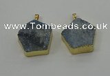 NGP4117 28*28mm - 30*30mm pentagon druzy quartz pendants wholesale