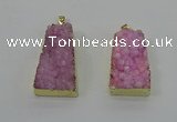 NGP4124 22*35mm - 24*40mm trapezoid druzy quartz pendants wholesale