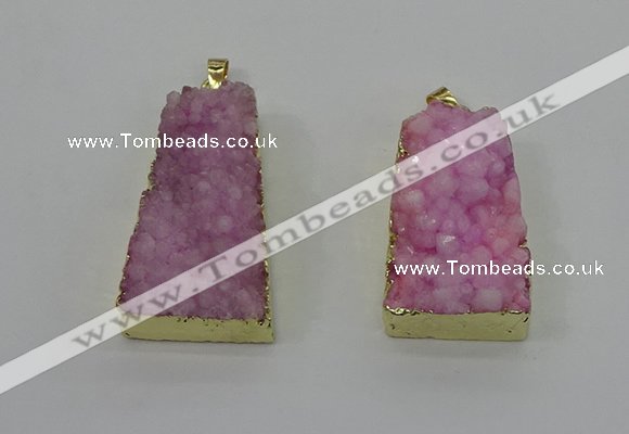 NGP4124 22*35mm - 24*40mm trapezoid druzy quartz pendants wholesale