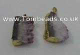 NGP4143 25*30mm - 30*35mm freeform druzy amethyst pendants