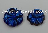 NGP4148 40*45mm - 50*55mm flower plated druzy agate pendants