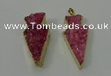 NGP4156 20*45mm - 22*48mm arrowhead druzy quartz pendants