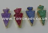 NGP4160 20*45mm - 22*48mm arrowhead druzy quartz pendants