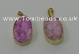 NGP4186 18*25mm - 18*28mm oval druzy quartz pendants wholesale