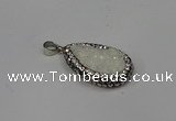 NGP4266 14*23mm flat teardrop plated quartz pendants wholesale