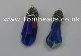 NGP4299 10*30mm - 15*45mmmm nuggets plated quartz pendants