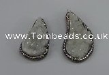 NGP4304 20*40mm - 25*50mm wing-shaped druzy quartz pendants