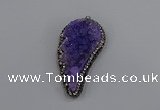 NGP4315 20*40mm - 25*50mm wing-shaped druzy quartz pendants