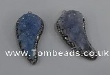 NGP4319 20*40mm - 25*50mm wing-shaped druzy quartz pendants