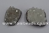 NGP4323 25*35mm - 30*40mm freeform white crystal pendants