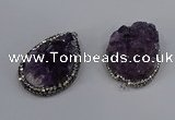 NGP4324 25*35mm - 30*40mm freeform druzy amethyst pendants