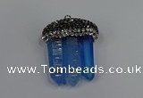 NGP4338 22*30mm - 25*35mm sticks white crystal pendants