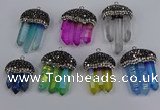 NGP4341 22*30mm - 25*35mm sticks white crystal pendants