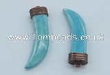 NGP4527 15*55mm - 15*60mm horn blue turquoise pendants wholesale