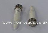 NGP4536 15*52mm bullet-shaped white howlite turquoise pendants