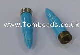 NGP4550 15*56mm bullet-shaped white howlite turquoise pendants