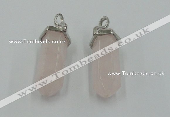 NGP5002 8*30mm sticks rose quartz gemstone pendants wholesale