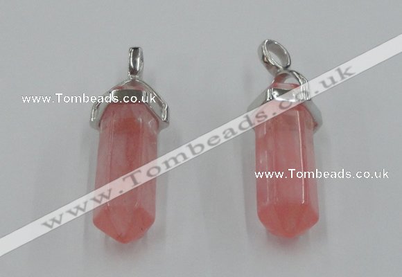 NGP5003 8*30mm sticks cherry quartz gemstone pendants wholesale