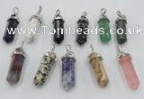 NGP5023 8*30mm sticks mixed gemstone pendants wholesale