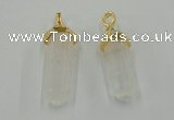 NGP5026 8*30mm sticks white crystal gemstone pendants wholesale