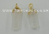 NGP5026 8*30mm sticks white crystal gemstone pendants wholesale