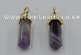 NGP5029 8*30mm sticks amethyst gemstone pendants wholesale