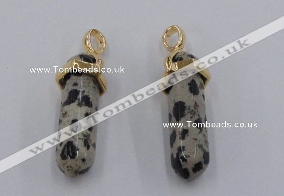 NGP5045 8*30mm sticks dalmatian gemstone pendants wholesale