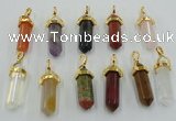NGP5047 8*30mm sticks mixed gemstone pendants wholesale