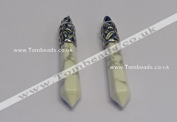 NGP5426 10*65mm sticks white turquoise pendants wholesale